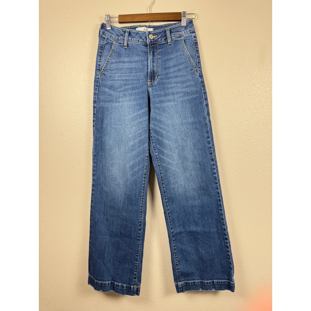 KanCan Wide Leg Cropped Jeans Women's Size 5/26 Medium Wash Denim Casual Chic - Picture 2 of 10